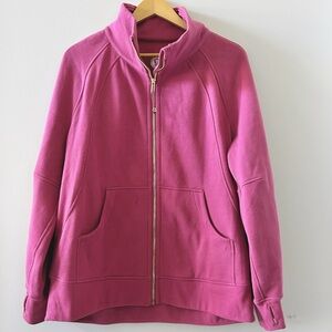 Lululemon Full Zip Funnel Neck Scuba Washed Mauve / Gold